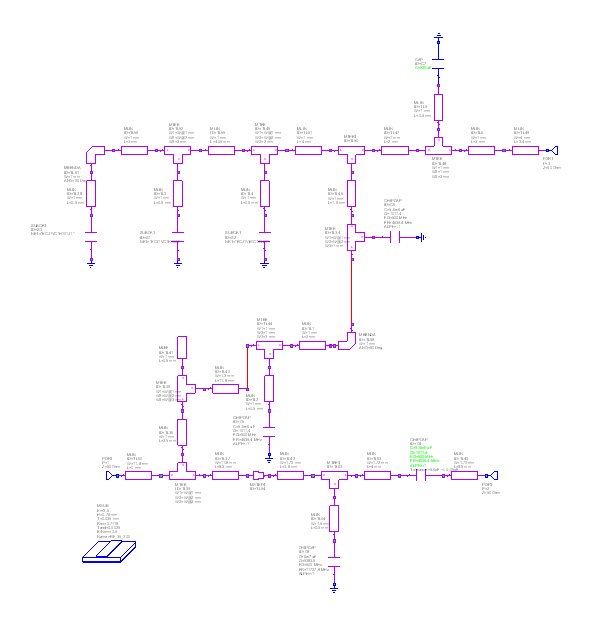 Microwave office circuit of Drain supply & output matching